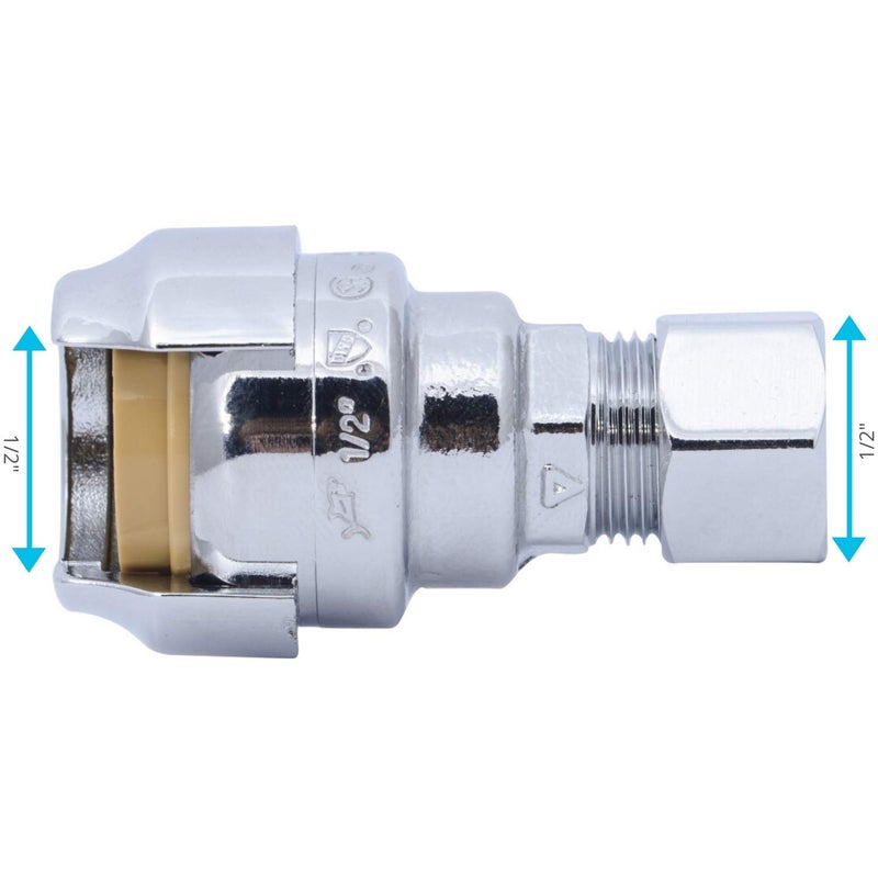 SharkBite 1/2 Inch (3/8 Inch OD) Barb Compression Adapter, Push To Connect Brass Plumbing Fitting, PEX Pipe, Copper, CPVC, PE-RT, HDPE, U637LFA - Image 5